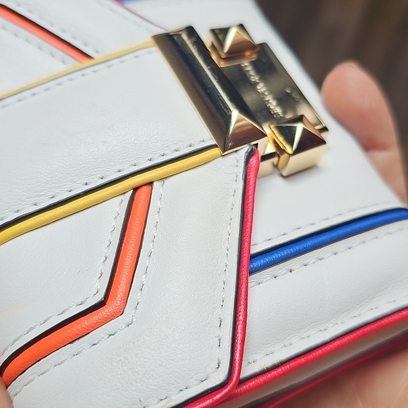 Michae,l Kors, White, Red, Colorful, Leather, Wallet, Gold, Summer, Designer - Picture 2 of 8
